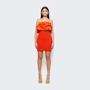 MARA HOFFMAN red poppy Popcorn Kenza Dress